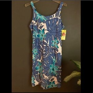 Botanical Floral Hawaiian Tank Dress Sundress